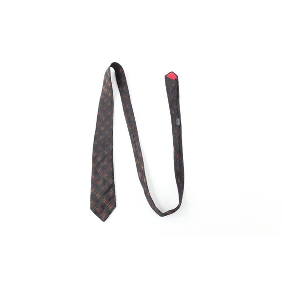 Vintage 60s Burberry Hardy Amies Rainbow Cross Hatch Skinny Silk Neck Dress Tie - Picture 3 of 7